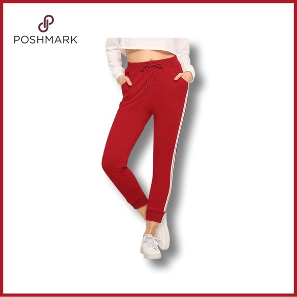 Women's Drawstring Waist Striped Side Joggers Sweatpants with Pockets - Picture 4 of 14